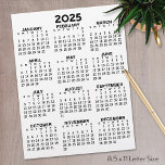 2025 Calendar on Letter Size Paper Letterhead<br><div class="desc">A no-frills,  professional calendar to hang around the office or add to planners and binders.</div>