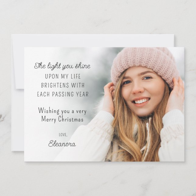 2025 Calendar Photo Motivational Christmas Card (Front)