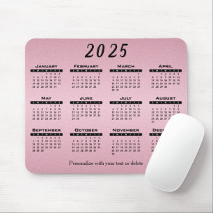 2025 Calendar Pretty Pink - Year Mouse Pad