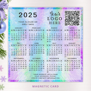 2025 Calendar QR Code Company Logo Faux Iridescent