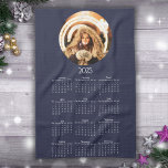 2025 Calendar Round Photo  Kitchen Towel<br><div class="desc">2025 Calendar Round Photo kitchen towel. The year 2025 photo calendar shows the days of the week for each month. Add your favourite photo.</div>