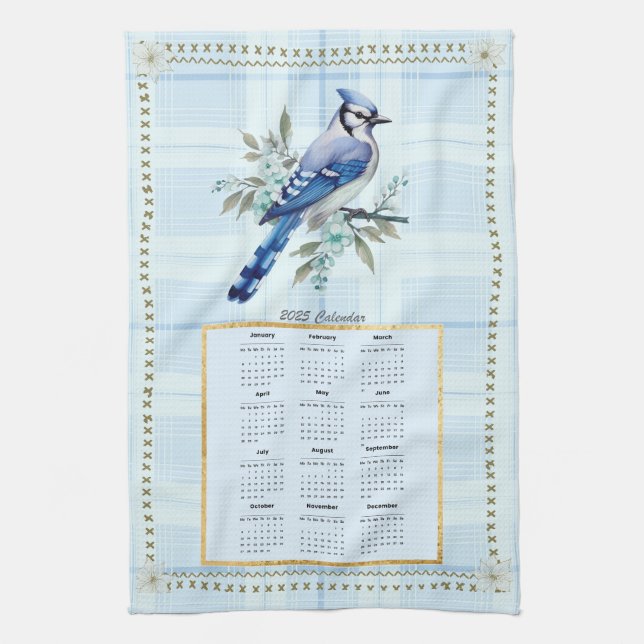 2025 Calendar Towel Bluejay 2 (Vertical)