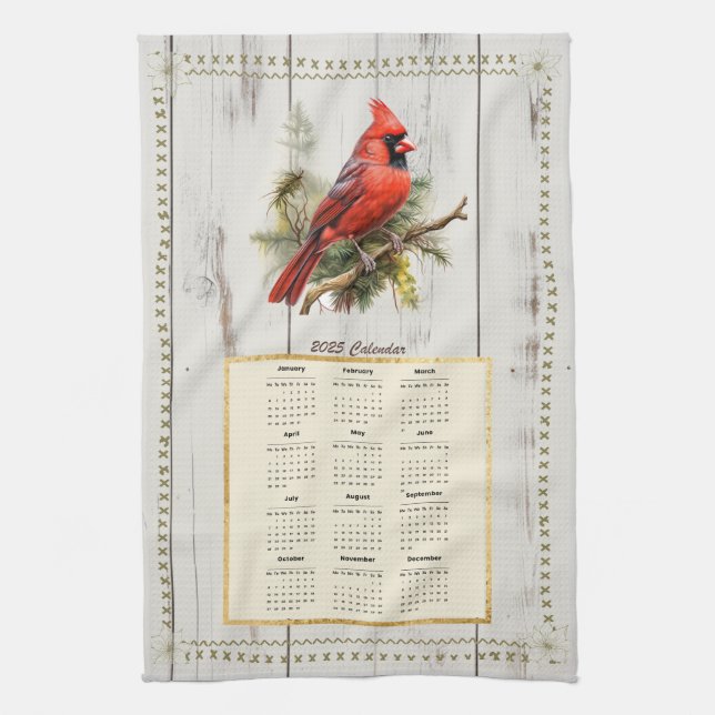 2025 Calendar Towel Cardinal (Vertical)