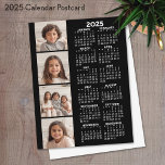 2025 Calendar with 4 Photo Collage Postcard<br><div class="desc">A 4 photo collage with a calendar. A fun item for the New Year. Add 4 square photos to this design. With a little bit of work,  you can change the background colour and the calendar colour when you click on the customize option and choose different colours.</div>