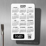 2025 Calendar with Business Logo and QR Code Magnet<br><div class="desc">A modern 2025 calendar for a corporate holiday giveaway. A calendar is included that can be used for any business. Add your logo and simple text to this useful design. If you need to move anything around,  click on the customize button to make changes.</div>