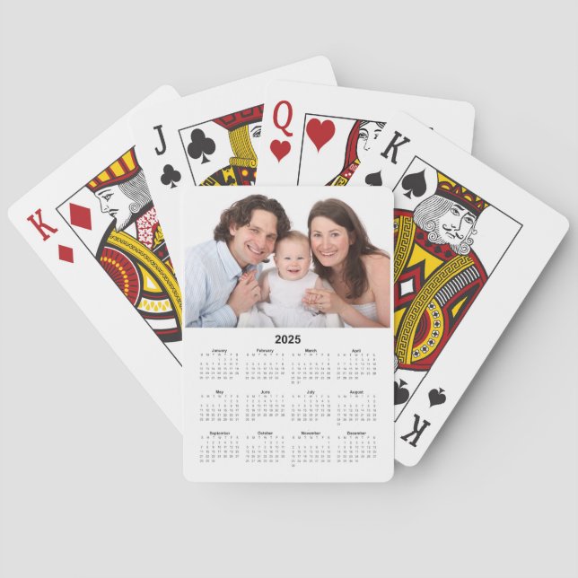 2025 Calendar with Custom Photo  Playing Cards (Back)