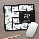 2025 Calendar with logo, Contact Information Black Mouse Pad<br><div class="desc">Add a logo with a 2025 calendar and room to add a few lines of text. A fun item for the New Year to use as a company giveaway.</div>