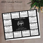 2025 Calendar with logo Contact Information Postcard<br><div class="desc">Add a logo with a 2025 calendar and room to add a few lines of text. A fun item for the New Year to use as a company giveaway. You can change colours in the advanced design area.</div>