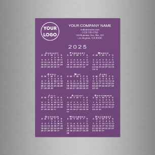 2025 Calendrier Business Logo Texte Purple Magnet