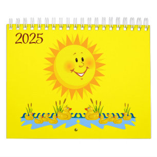 2025 Calendrier Canards jaunes et soleil