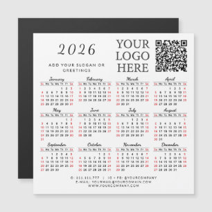2025 Calendrier Magnet Business QR Code Entreprise