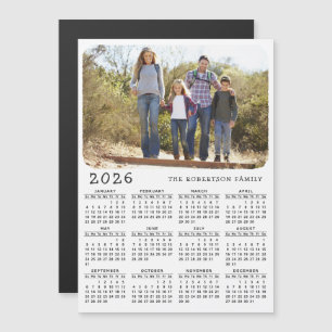 2025 Calendrier Magnet Family Photo Blanc Noir