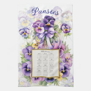 2025 Calendrier Pansies de serviettes