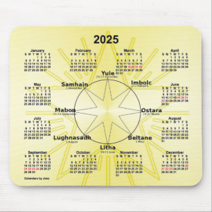 2025 Celtic Wheel of the Year Calendar by Janz Mouse Pad