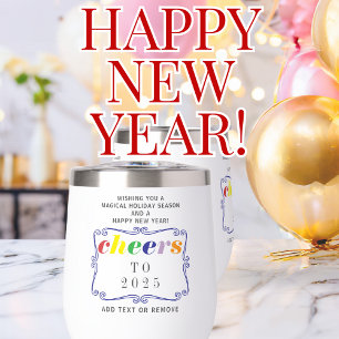 2025 Cheers Modern Retro Holiday Happy New Year