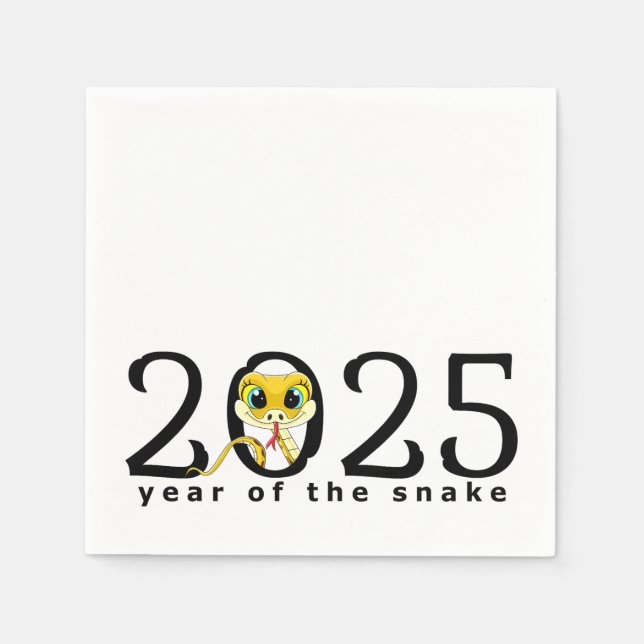2025 Chinese New Year Cartoon Snake Napkins (Front)