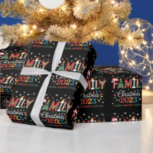2025 Christmas Crew We Are Family Festive Party Wrapping Paper