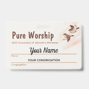 2025 Convention Pure Worship JW Name Badge