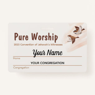2025 Convention Pure Worship   JW Name  Badge