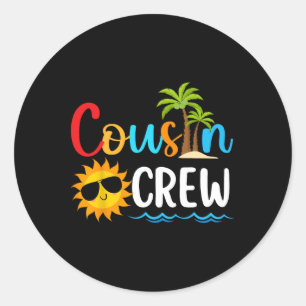 2025 Cousin Crew Summer Vacation Beach Family Trip Classic Round Sticker