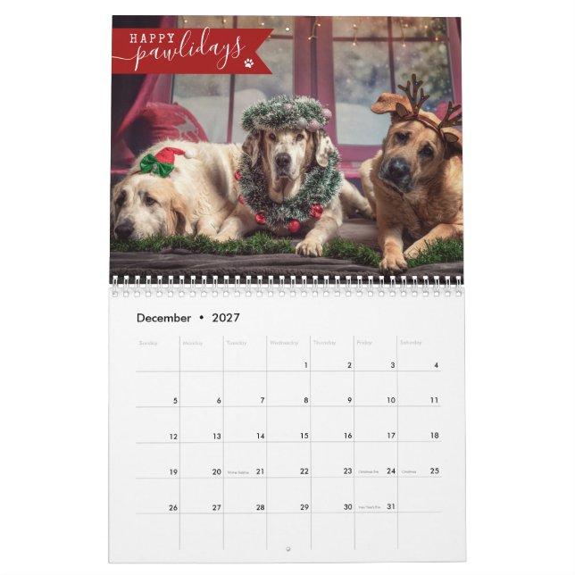 2025 Custom Dog Photo 1 Image Per Month Cute Calendar (Dec 2027)