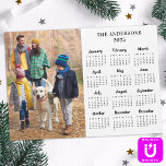 2025 Custom Photo & Family Name 12 Month Calendar<br><div class="desc">2025 Yearly Calendar Photo Magnet Cards - Send New Year Greetings or include in your Christmas cards, these 5x7 photo calendar cards are perfect as Christmas and New Year cards to family and friends. Perfect to highlight or circle special family dates, anniversaries, birthdays, and reunions. Personalize these full year photo...</div>