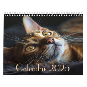 2025 Customizable Cat Calendar with Notes 