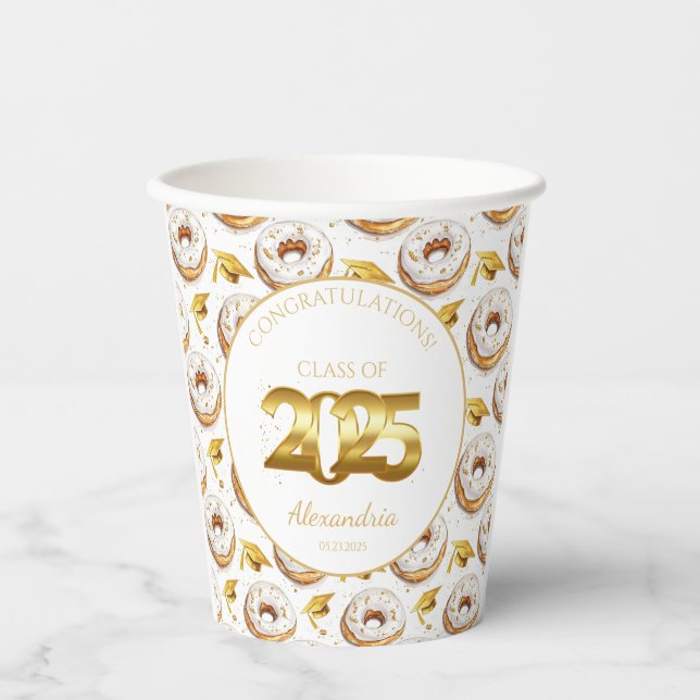 2025 Doughnuts and Degrees Graduation Paper Cup (Front)