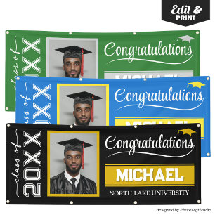 2025 Editable Graduation Banner with Name & School