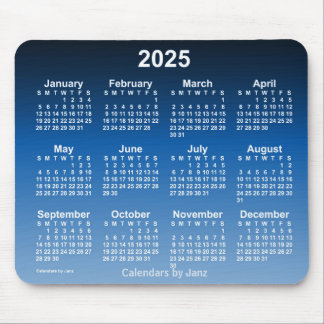 2025 Faded Blue Neon Calendar by Janz Mouse Pad