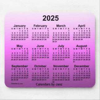 2025 Faded Hot Pink Calendar by Janz Mouse Pad
