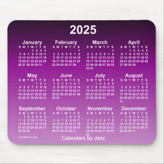 2025 Faded Purple Neon Calendar by Janz Mouse Pad