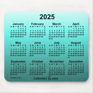 2025 Faded Teal Calendar by Janz Mouse Pad