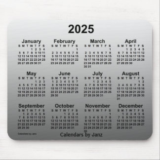 2025 Faded White Calendar by Janz Mouse Pad