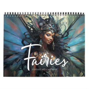 2025 Fairies 9 Black Fantasy Art Calendar