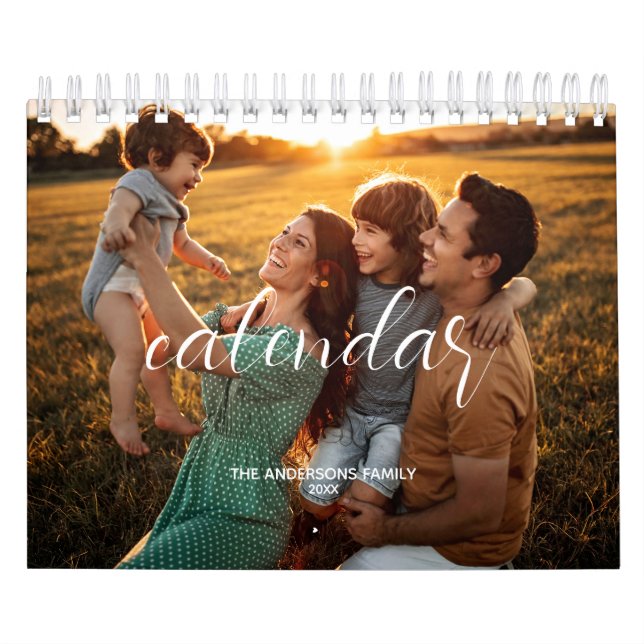 2025 Family Custom Photo Chic Script  Calendar (Cover)