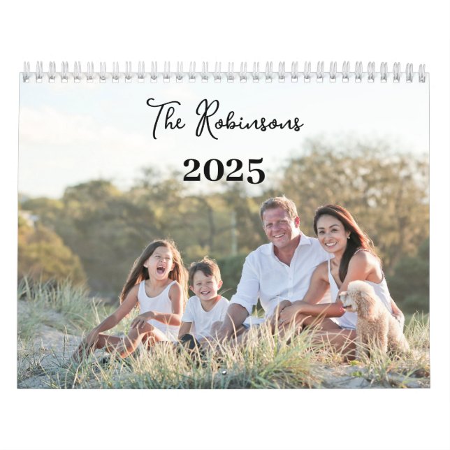 2025 Family Photo Sentimental Modern Elegant Calendar (Cover)