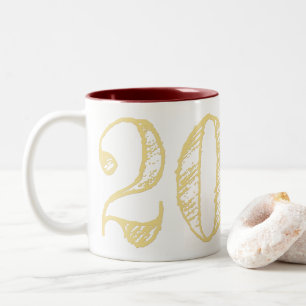 2025 Faux Gold Typography Coffee Tea New Year Mug