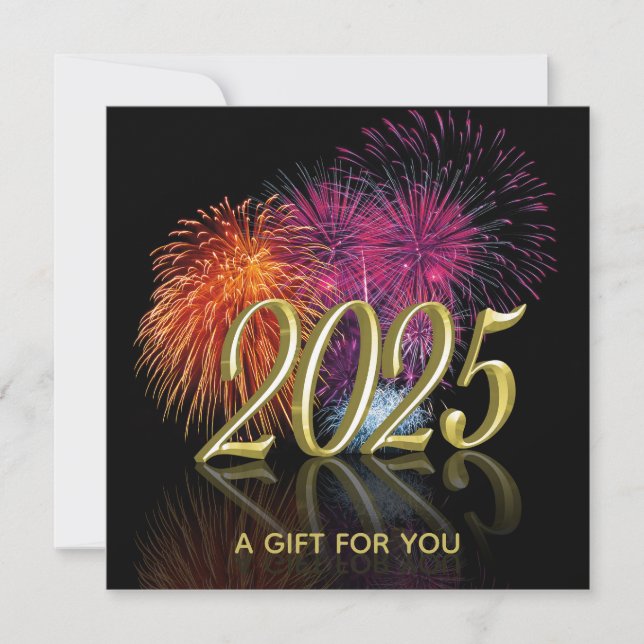 2025 Fireworks Gold Happy New Year (Front)