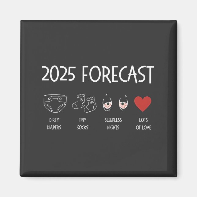 2025 Forecast Mom To Be New Year  Magnet (Front)