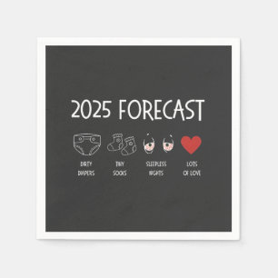 2025 Forecast Mom To Be New Year Napkin