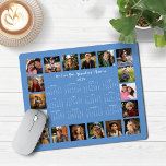 2025 French Blue Multiple Photo Collage Calendar Mouse Pad<br><div class="desc">🌟2025 Cornflower French Blue Multiple Photo Collage Calendar Mouse Pad featuring a simple, minimalist year-at-a-glance calendar and 18 of your favourite photos. All the colours are all customizable. Makes a great gift for grandparents, parents, aunts, uncles, godparents, and more! Please contact us at cedarandstring@gmail.com if you need assistance with the...</div>