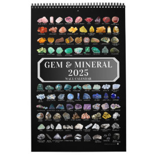 2025 Gem & Mineral Wall Calendar for Crystal Lover