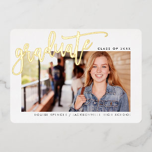2025 GRAD photo modern calligraphy overlay gold