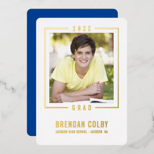 2025 GRAD photo modern frame royal blue gold