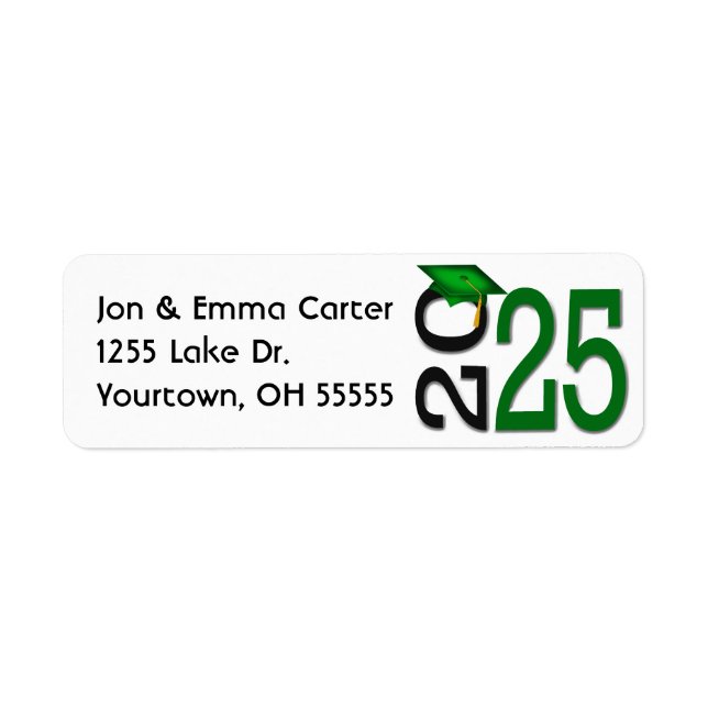 2025 Graduation Black and Green School Colours (Front)