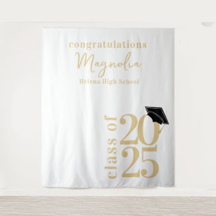 2025 Graduation Cap Banner Backdrop Tapestry