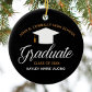 2025 Graduation Chic Black Gold Custom High School Ceramic Ornament
