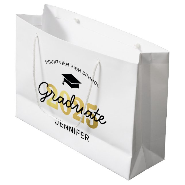 2025 Graduation Graduate Gift Large Gift Bag (Front Angled)