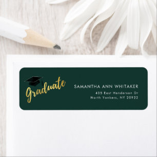 2025 Graduation Green Minimalist Adresse de retour